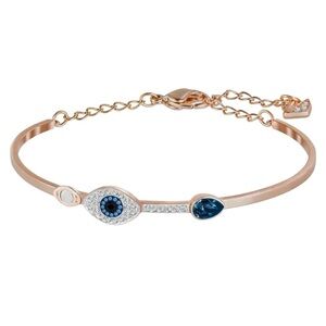 SWAROVSKI • Rose Gold Symbolica Bangle Evil Eye Bracelet